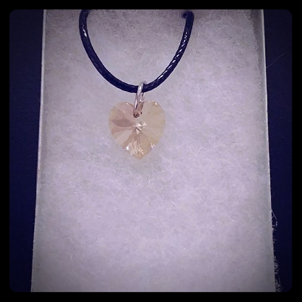 Moonrise Gold Crystal Heart Necklace